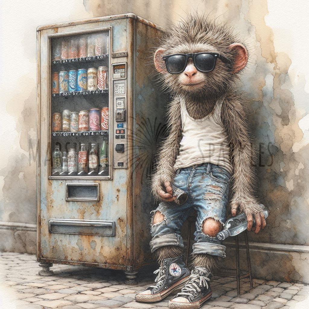 Rust & Fur - Monkey © 50x50 (print to order)