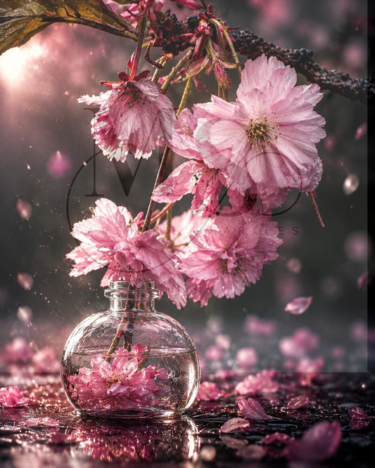 Cherry Blossom Elegance © 60x75 by KT Designs