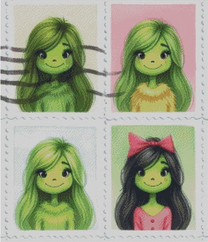 Green Girl Stamps © 60x70