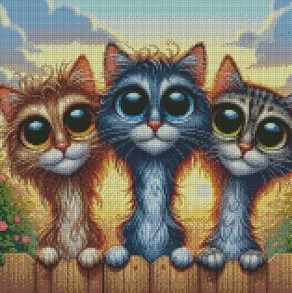 Over the Fence - Kittens © 40x40 (print to order)