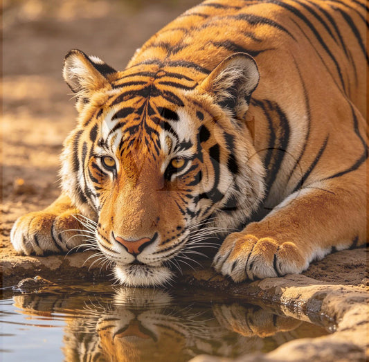 Tiger at the Watering Hole © 60x60