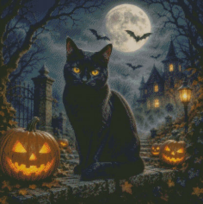 The Black Cat of Hollow Manor © 60x60 by NAT Art Creations