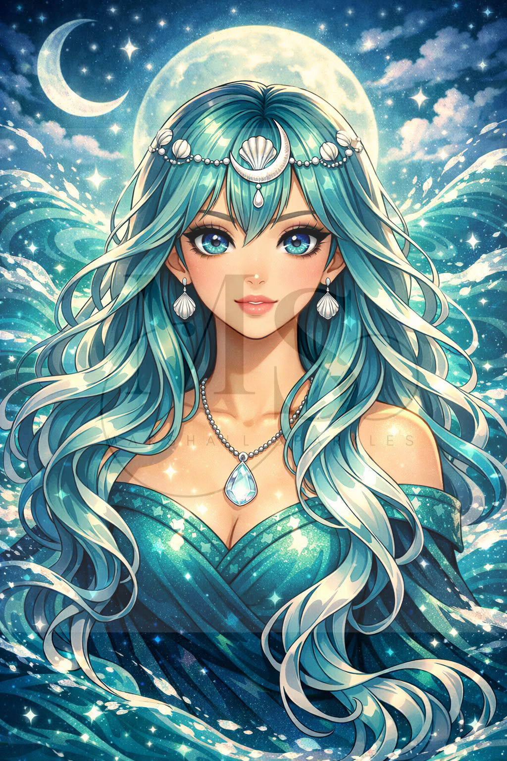 Turquoise Moon © 50x75