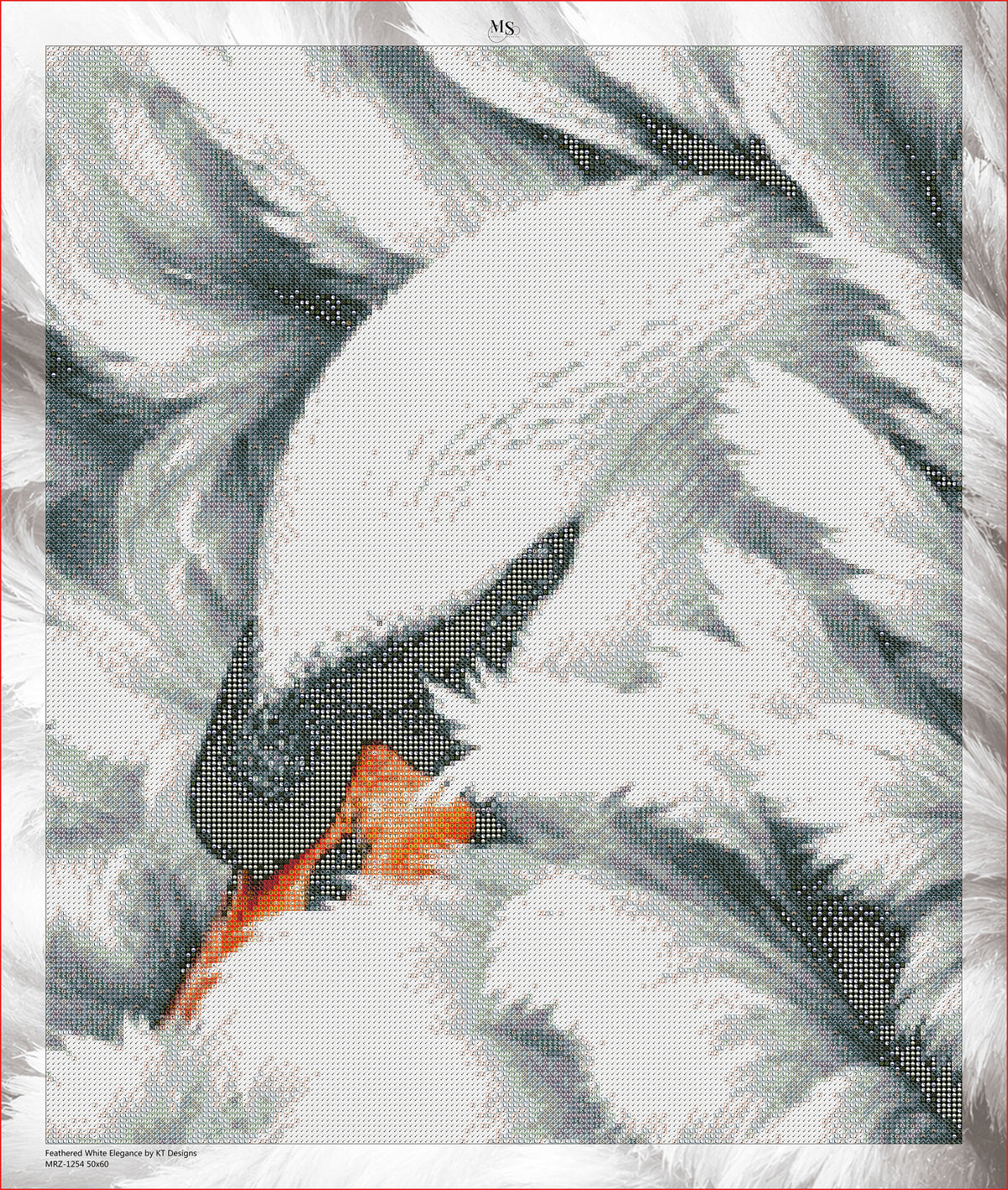 Feathered White Elegance © 50x60 by KT Designs