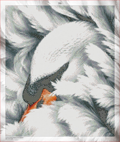 Feathered White Elegance © 50x60 by KT Designs