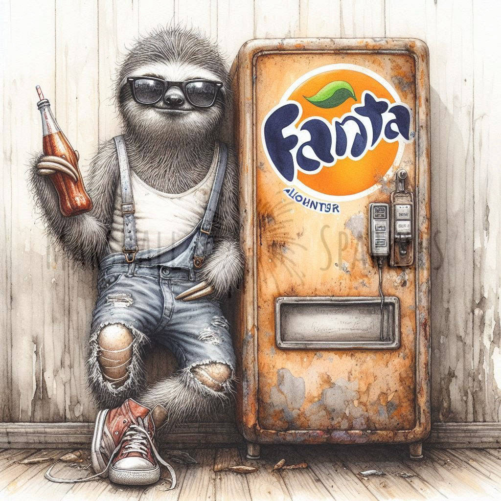 Rust & Fur - Sloth © 50x50 (print to order)