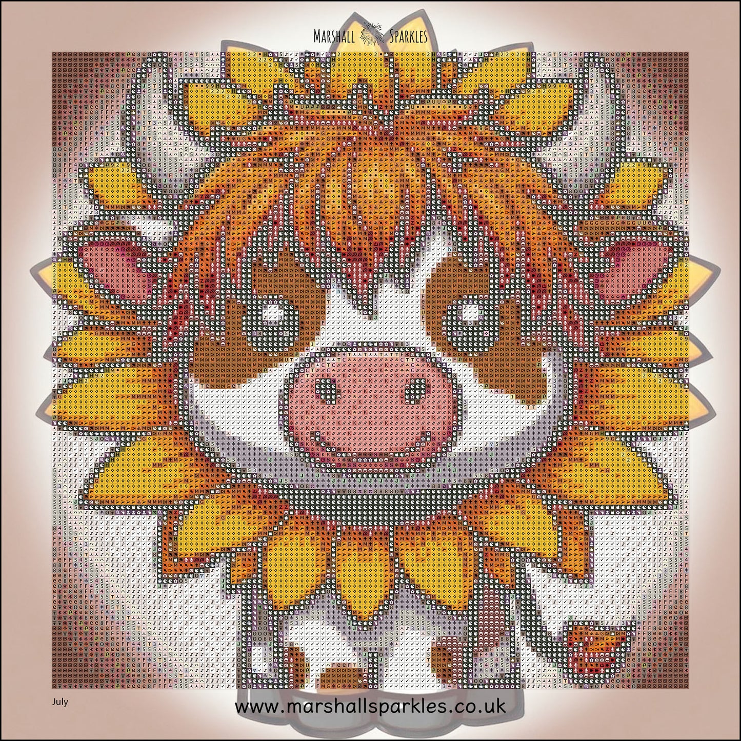 12 Months of Highland Cows © 30x30 free birthday canvas