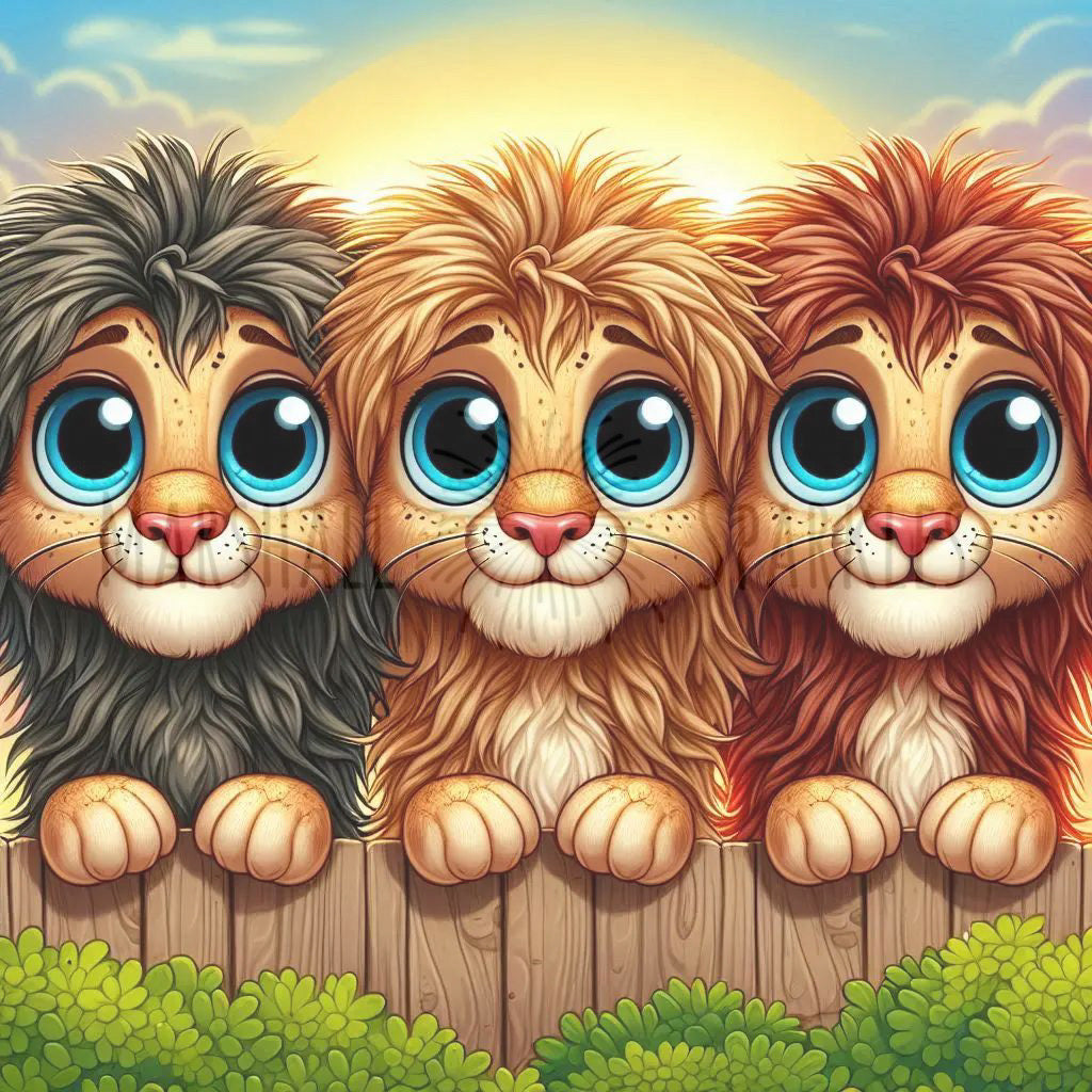 Over the Fence - Lion © 40x40 (print to order)