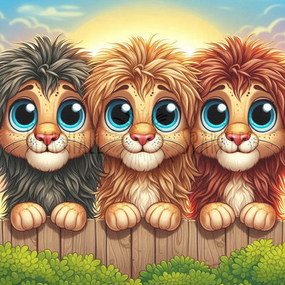 Over the Fence - Lion © 40x40 (print to order)