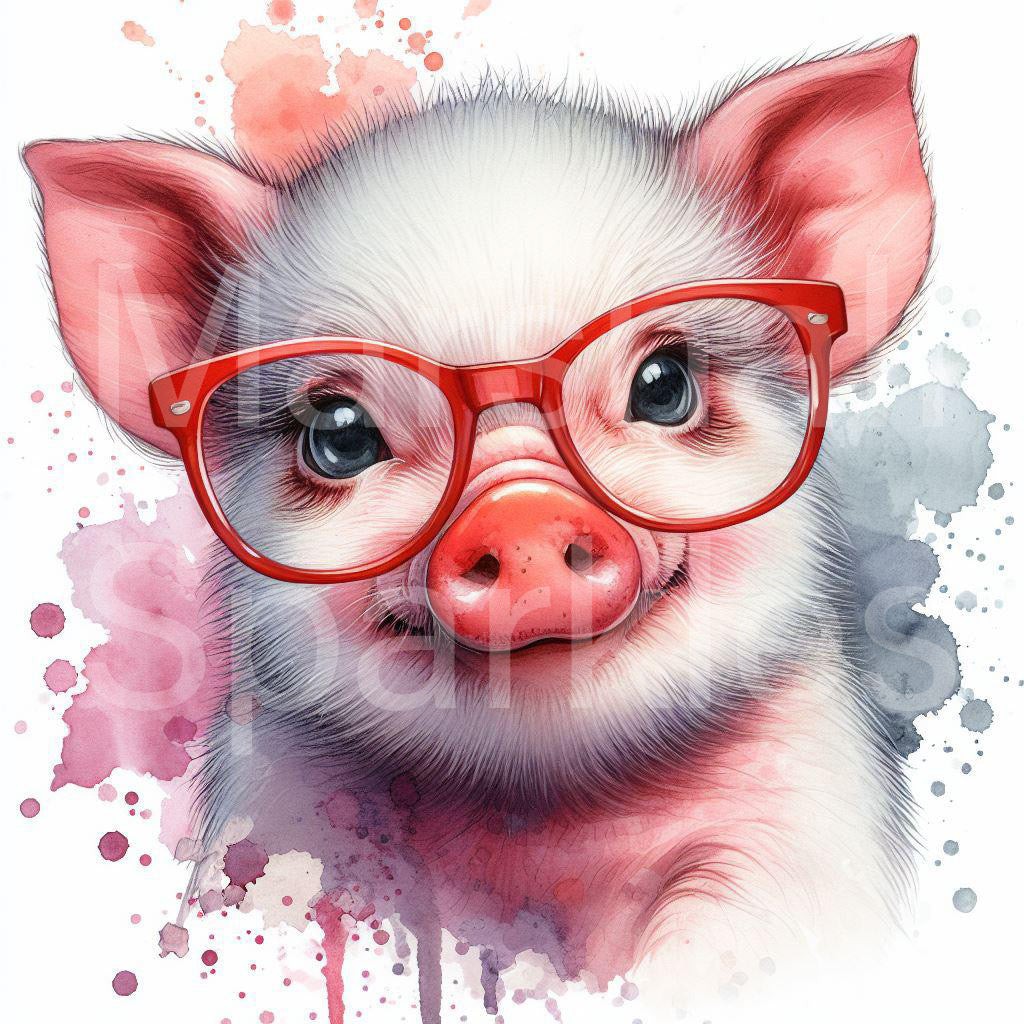 Piglet Splash Glasses ©  40x40