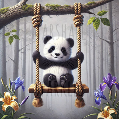 Panda Swing © 50x50 (print to order)
