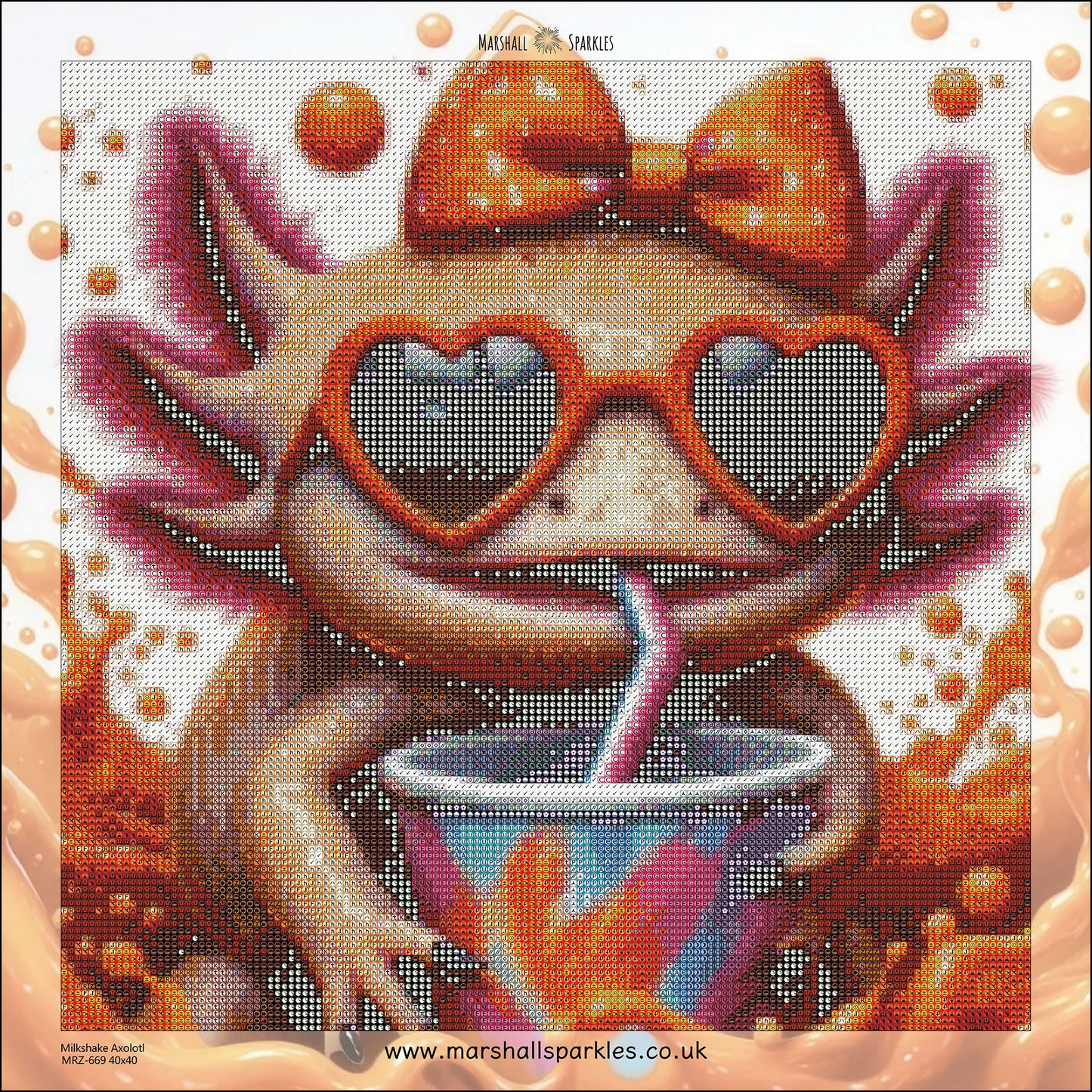 Milkshake Axolotl © 40x40 Round Fairy Drill