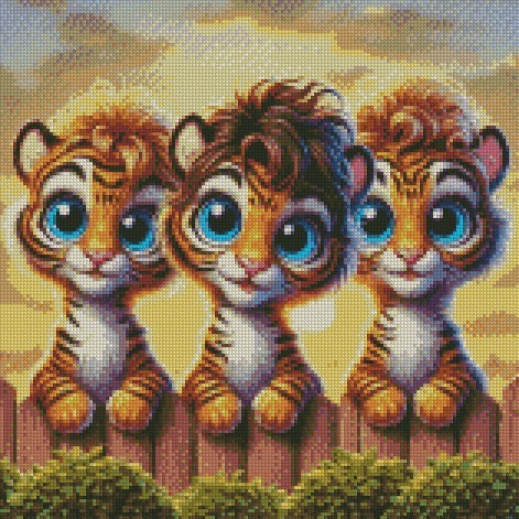 Over the Fence - Tigers © 40x40 (print to order)