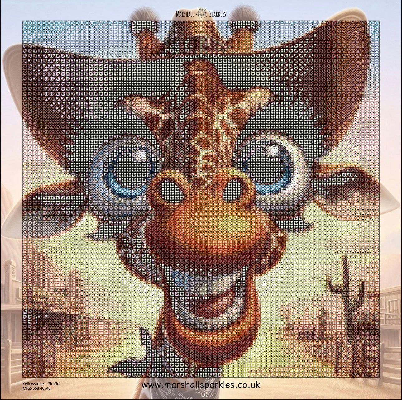 Yellowstone - Giraffe © 40x40 Round Fairy Drill