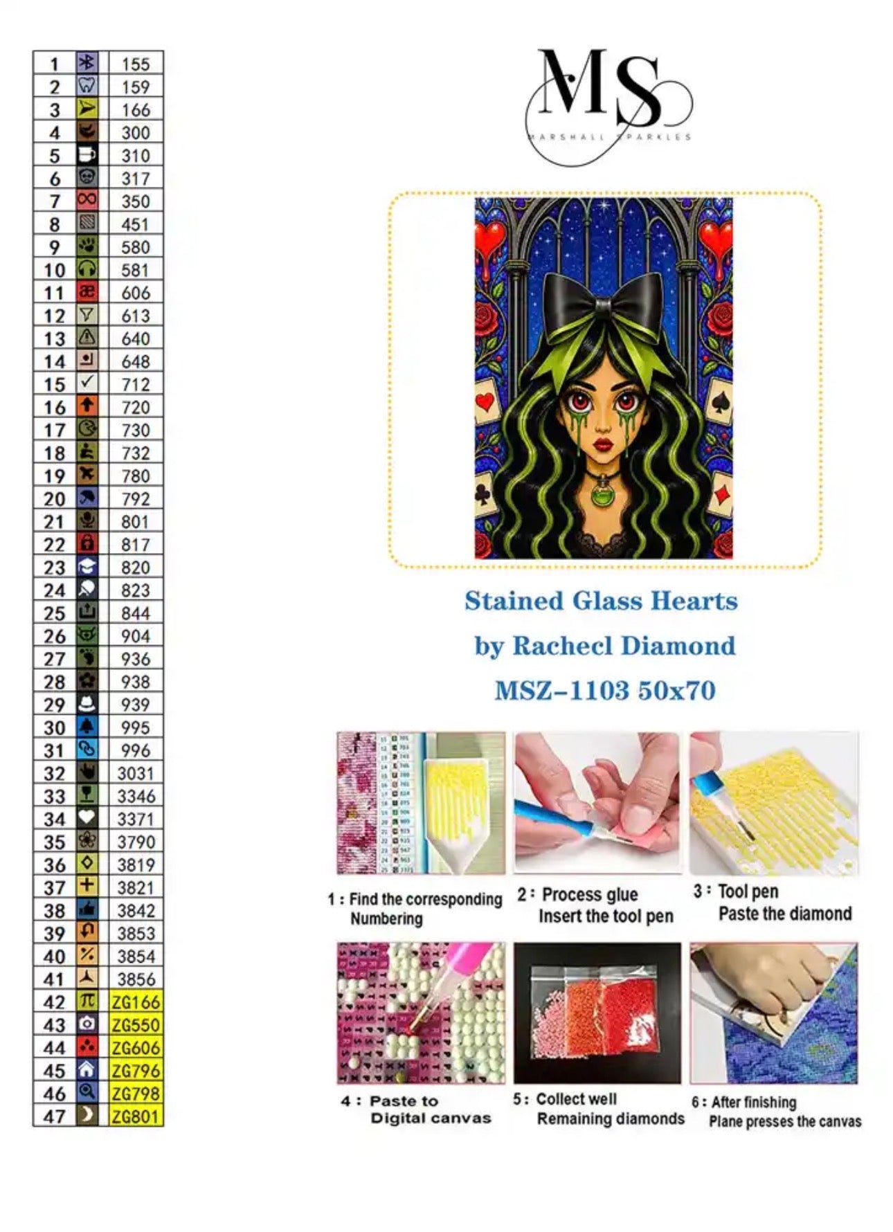 Stained Glass Hearts © 50x70 by Rachel Diamond