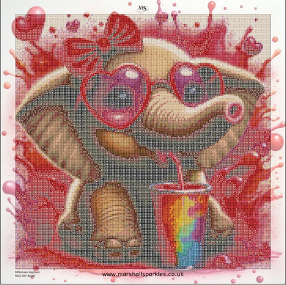 Milkshake Elephant © 40x40 Square Sparkles  Drill™