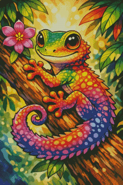 The Rainbow Gekko © 60x90