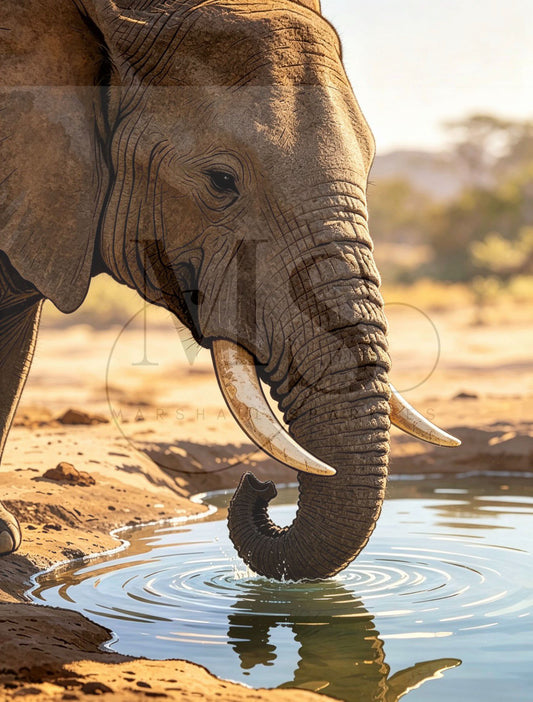 Elephant Watering Hole © 60x80