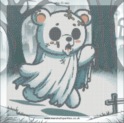 Deady Bear - Ghost © Square Fairy Drill 40x40 (stocked item)