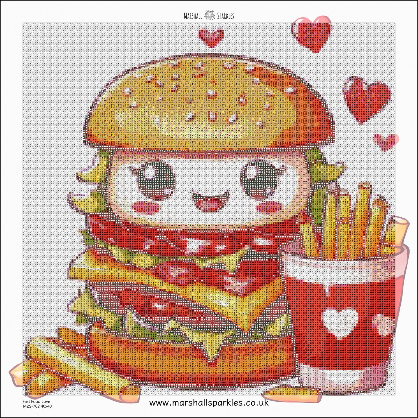 February Fast Food Love © 40x40 Square Full Fairy Drill
