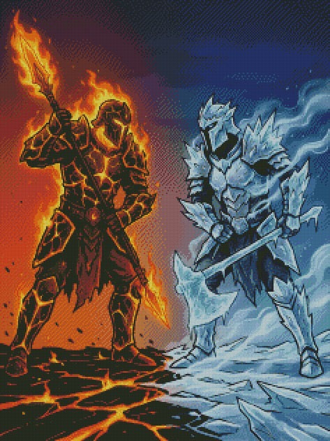Fire & Ice Warriors © 60x80