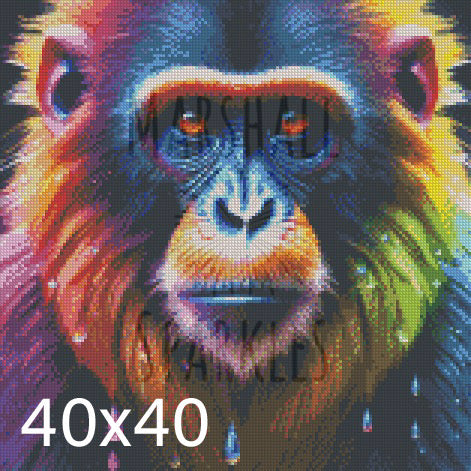 Monkey Splat © 40x40 Round with AB