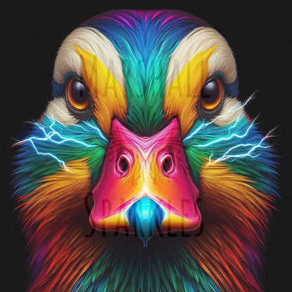 Rainbow Duck  © 40x40 Round Partial Crystal Drill