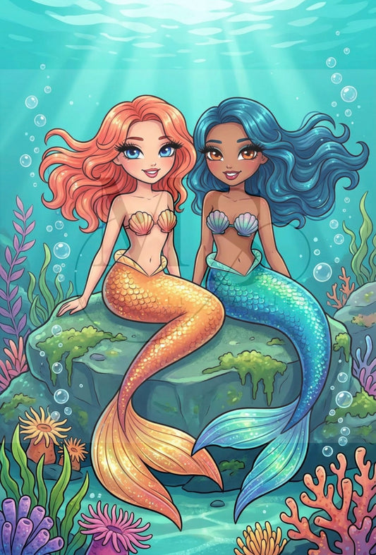 Mermaid Besties © 60x80