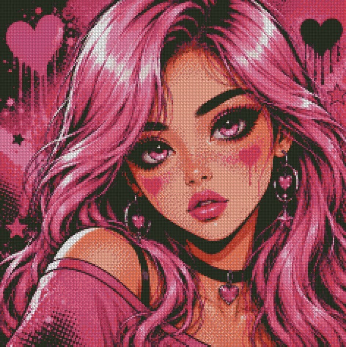 Pink Heart Rebel © 60x60 by CrazyLone Wolf