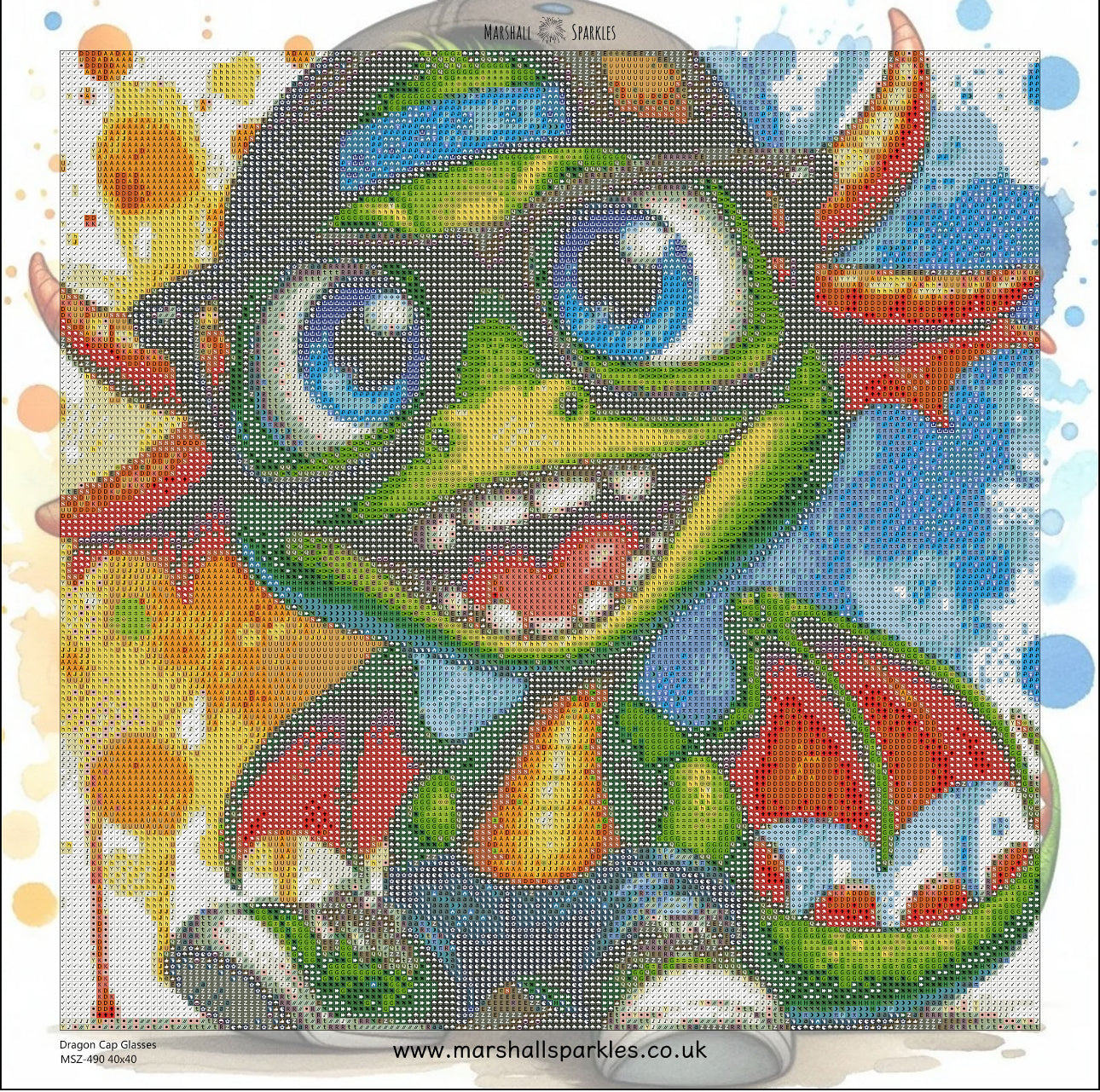 Dragon Cap Glasses © Square Fairy Drill 40x40