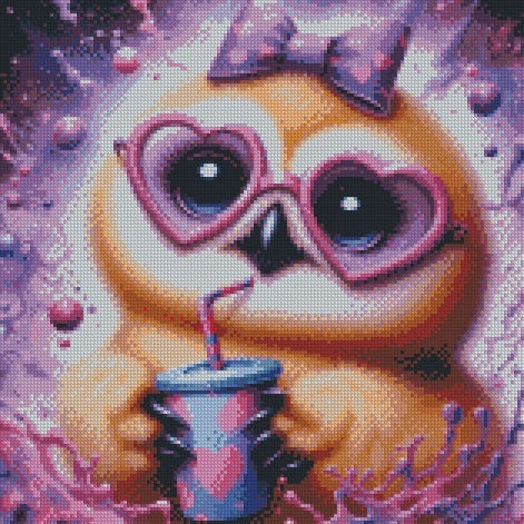 Milkshake Owl © 40x40 Square Fairy Drill