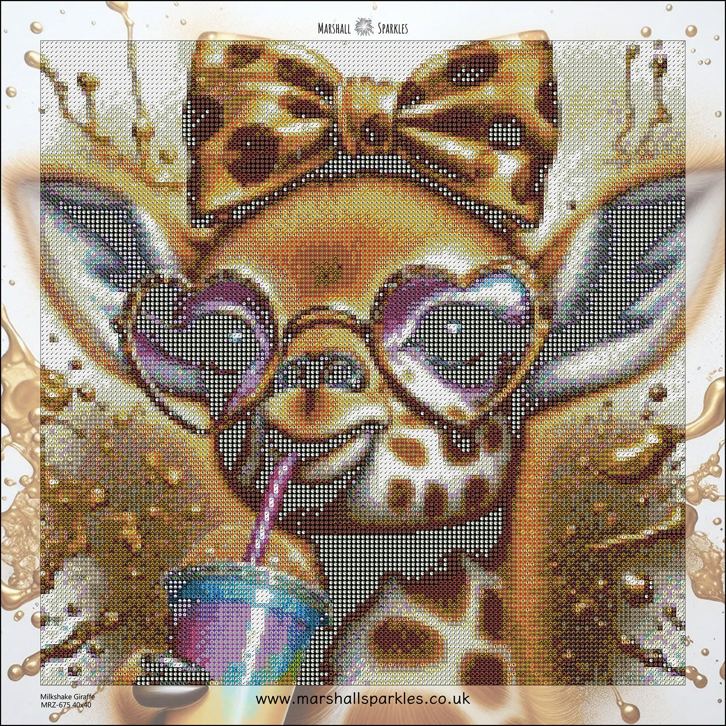April Milkshake Giraffe © 40x40 Round Fairy Drill