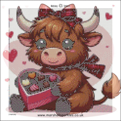 12 Months of Highland Cows © 30x30 free birthday canvas