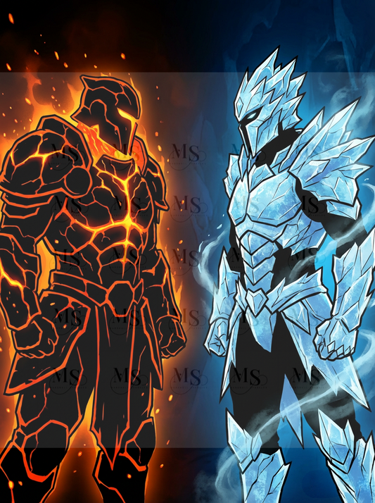 Fire & Ice Warrior Stare © 60x80