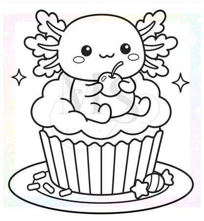 Colour Revel Doodle™ - Cakes-Alotl 40x40 Square Drill Only © (Hand Drawn) by Sparkles & Doodles
