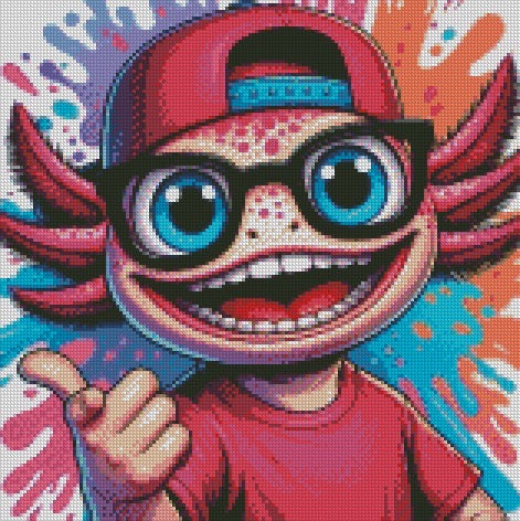 Axolotl Cap Glasses © round Fairy Drill 40x40
