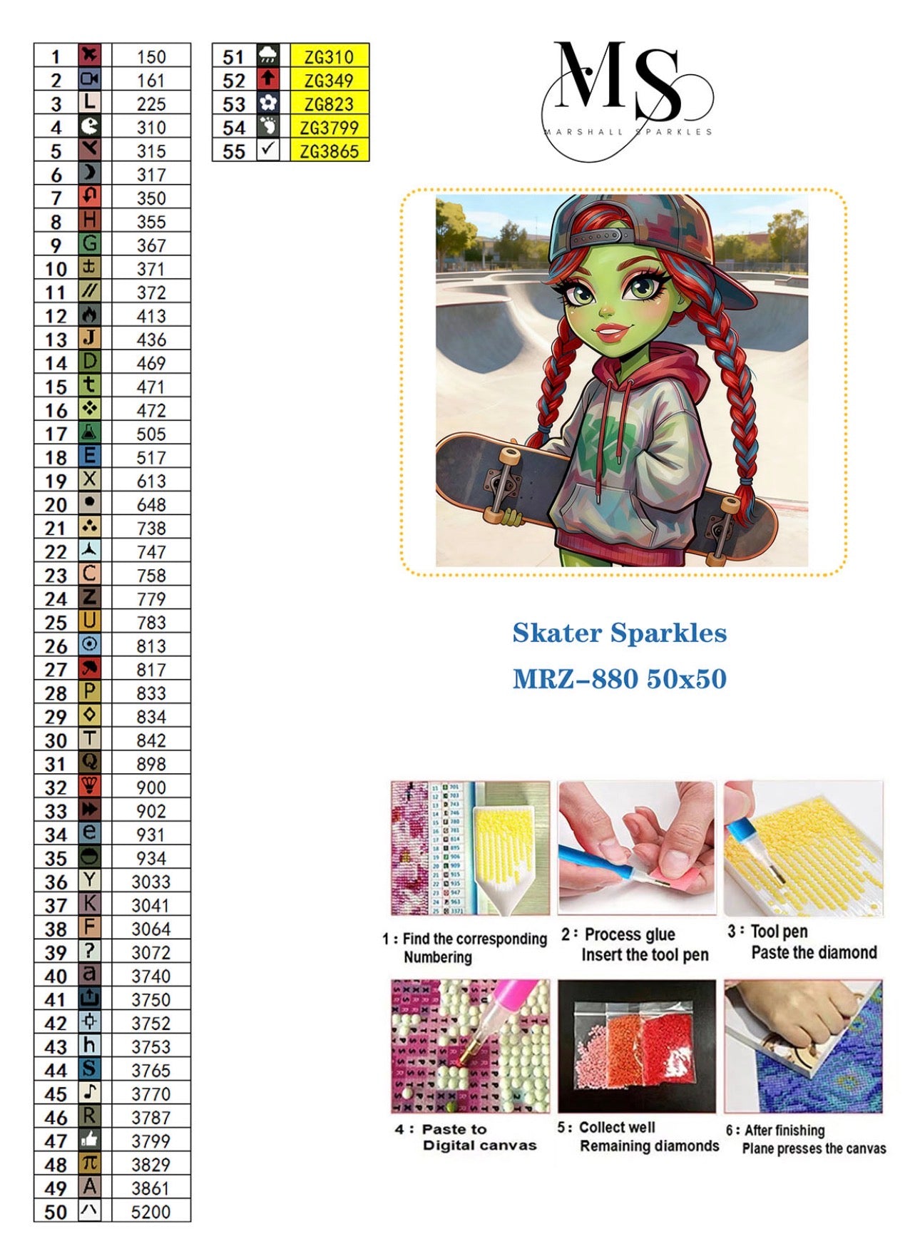 June Skater Sparkles © 50x50 round fairy drill