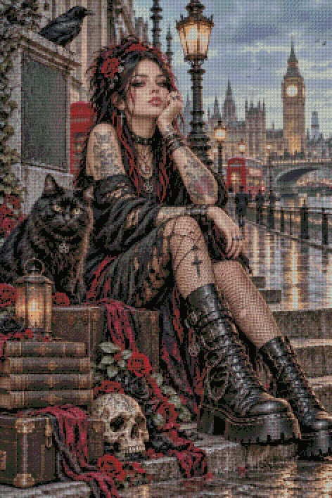 Midnight Rebel of London © 60x90 by NAT Art Creations
