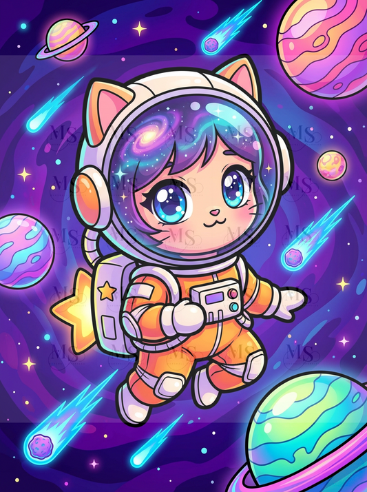 Space Cat  © 50x70 Round Sparkle drill