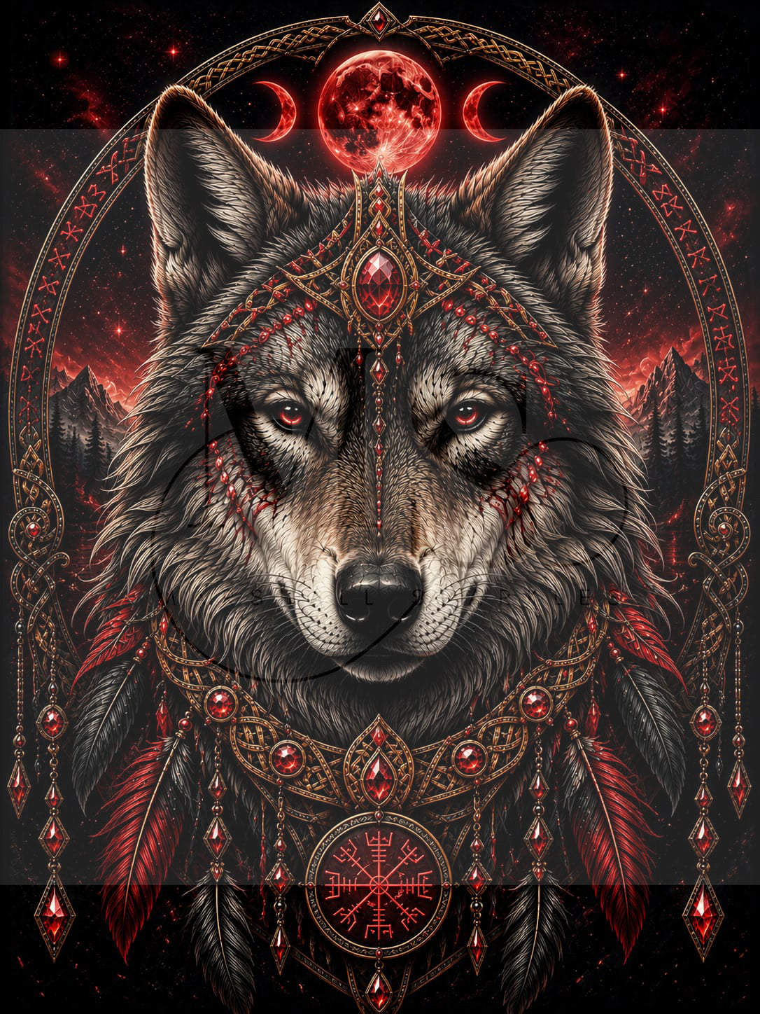 Blood Moon Guardian © 60x80 by CrazyLoneWolf