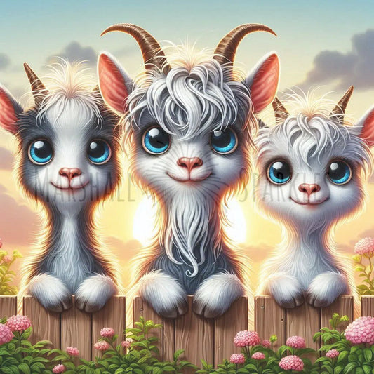 Over the Fence - Goats © 40x40 (print to order)