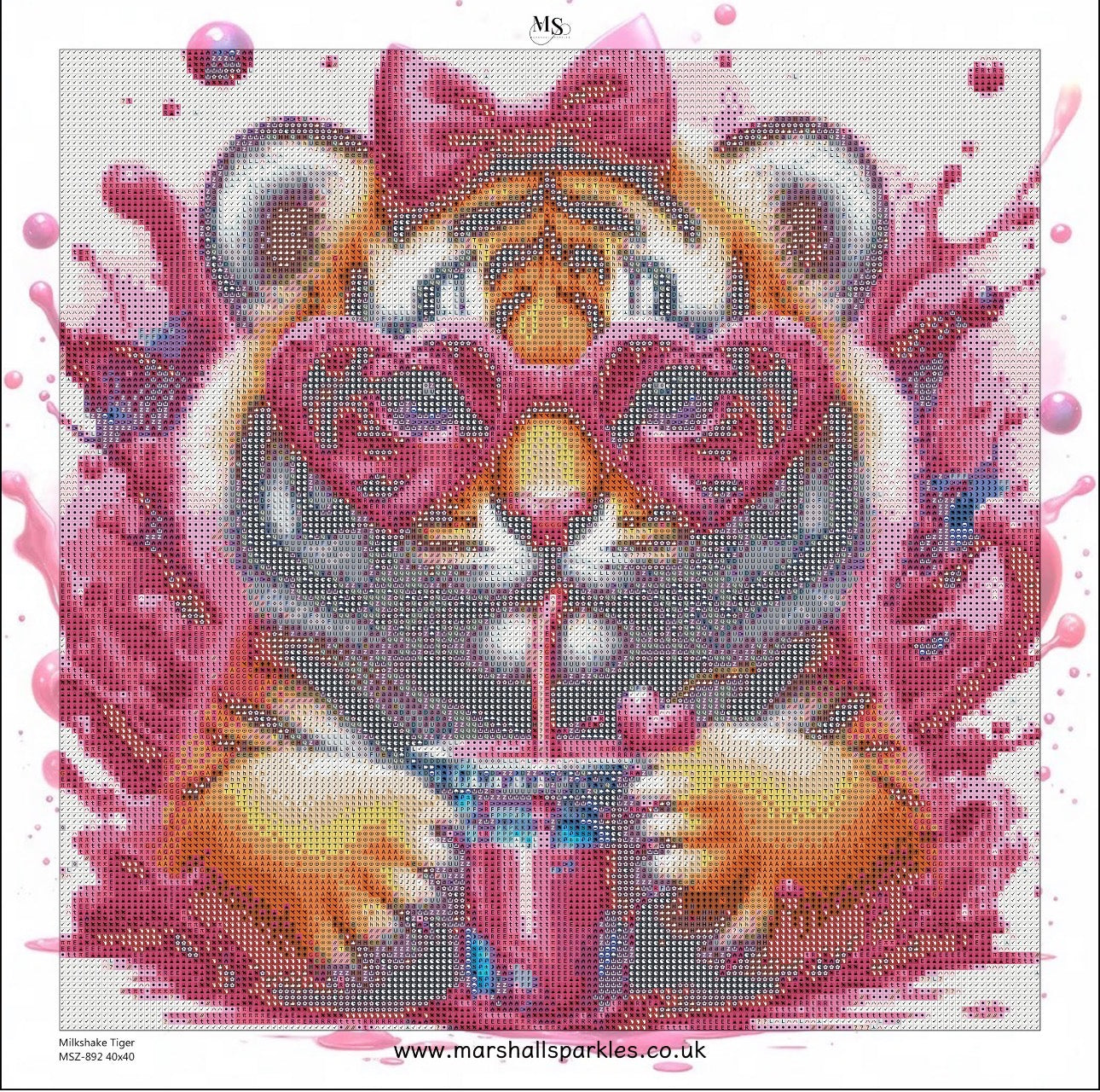June Milkshake Tiger © 40x40 Square Fairy Drill