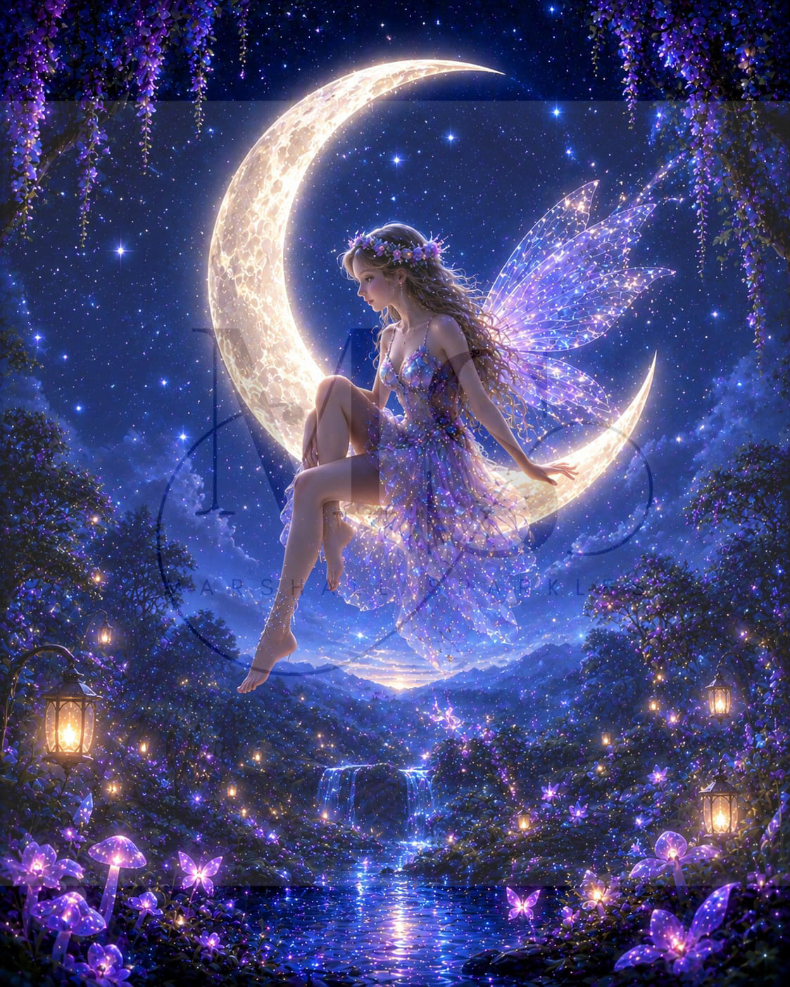 The Silver Winged Fairy © 60x75 by KT Designs