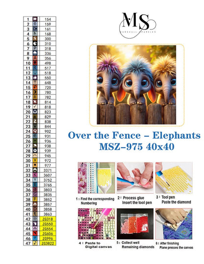 Over the Fence - Elephants © 40x40