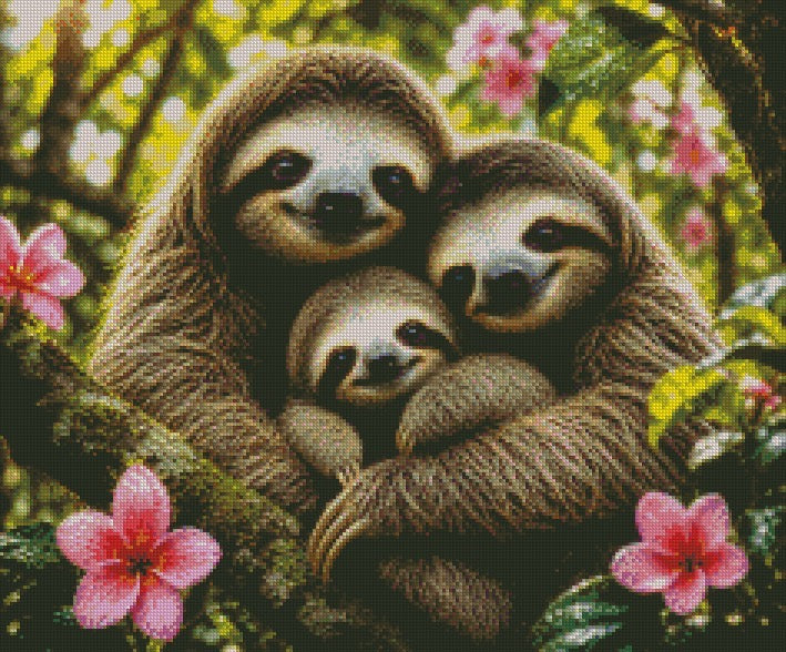 The Rainforest Family © 60x50 by KT Designs