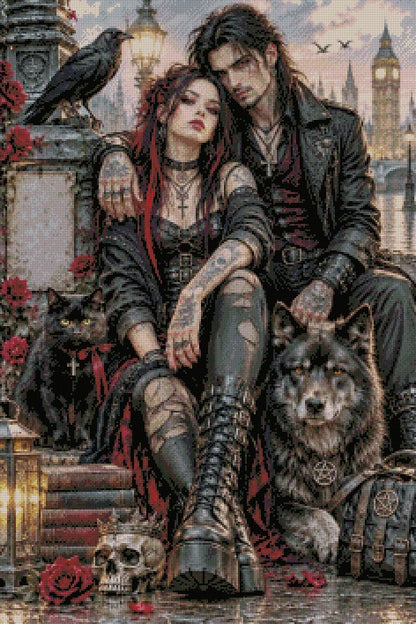 Gothic Hearts of London © 60x90 by NAT Art Creations