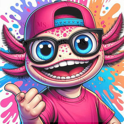 Axolotl Cap Glasses © round Fairy Drill 40x40