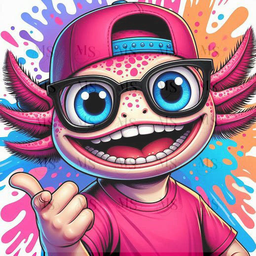 Axolotl Cap Glasses © round Fairy Drill 40x40