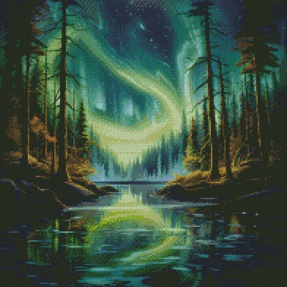 Aurora in Greens © 50x50 (print to order)