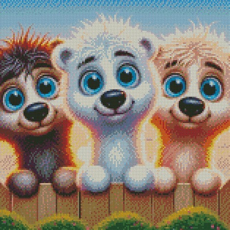 Over the Fence - Polar Bears © 40x40 (print to order)